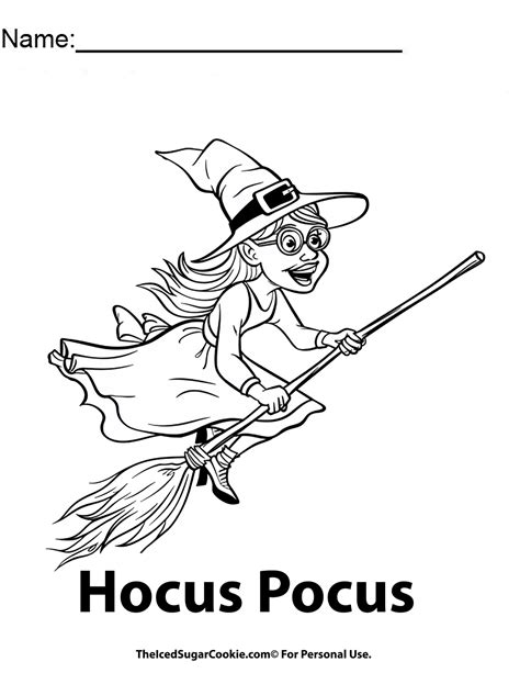 Free Witch Hocus Pocus Halloween Coloring Page — The Iced Sugar Cookie