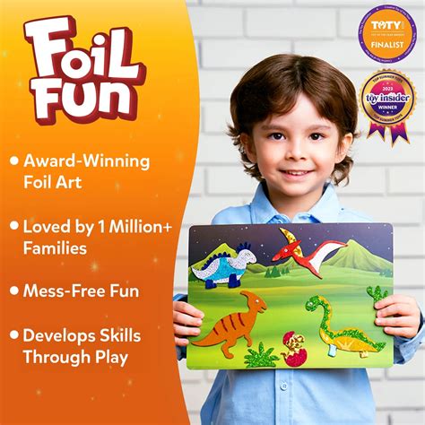 Foil Fun: World Of Dinosaurs | No Mess Art Kit (ages 4-9) - Skillmatics US