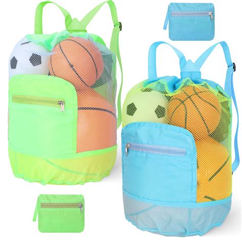 Shindel 2PCS Large Mesh Beach Bags, Drawstring Beach Backpack Big ...
