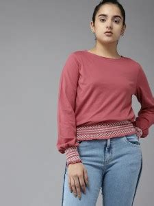 UTH by Roadster Pure Cotton Blouson Top Price in India - Buy UTH by ...