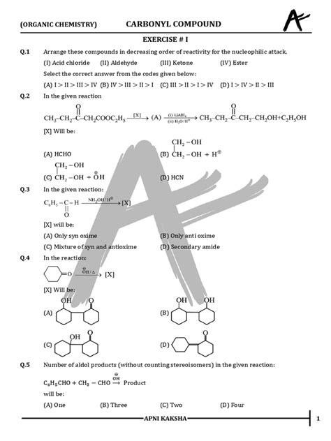 Carbonyl Compounds Notes 的图像结果