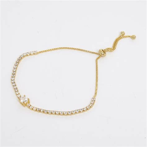 14ct Gold Plated Cubic Zirconia Bracelet - TK Maxx UK