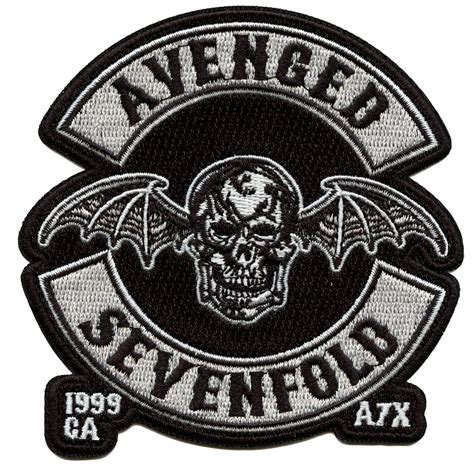 Avenged Sevenfold Rock Band Patch Deathbat Wings Crest Embroidered Iro ...
