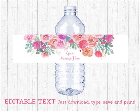 Water Bottle Printable Labels
