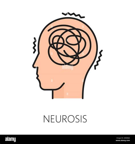 Neurosis psychological disorder problem, mental health. Isolated vector ...
