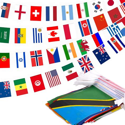 Amazon.com : 200 Countries String Flag, 184 ft International Flags Bunting Banner, World Flag ...