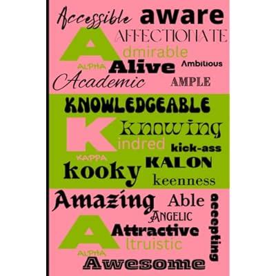 Alpha Kappa Alpha Sorority notebook. Adjectives to | Ubuy India