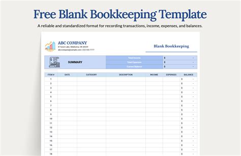 Small Business Bookkeeping Excel Template