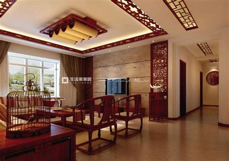 中式客厅红木家具装修图片大全2023_设计456装修效果图