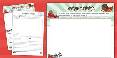 KS2 Design a Sleigh Worksheet