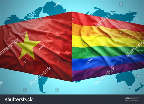 Waving Vietnamese Gay Flags Political Map Stock Illustration 211093735 ...