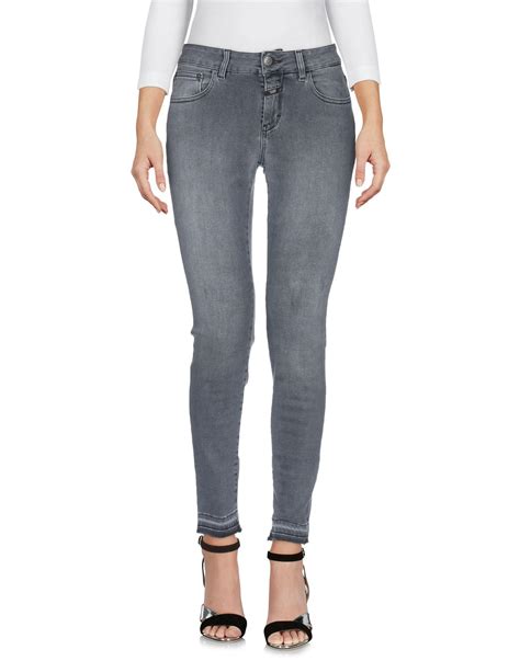 Closed Denim Pants in Grey (Gray) - Lyst