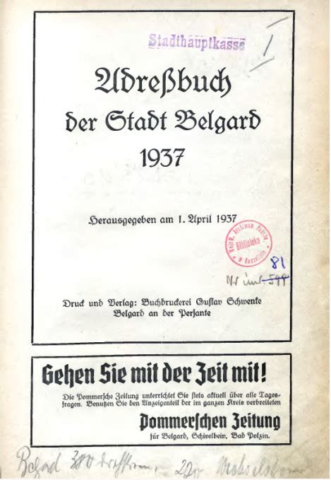 Belgard/Adressbuch 1937 – GenWiki