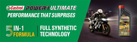 Castrol POWER1 ULTIMATE 10W-40 4T Synthetic Engine Oil for Bikes | With ...