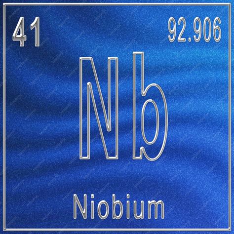 Premium Photo | Niobium chemical element, sign with atomic number and atomic weight, periodic ...