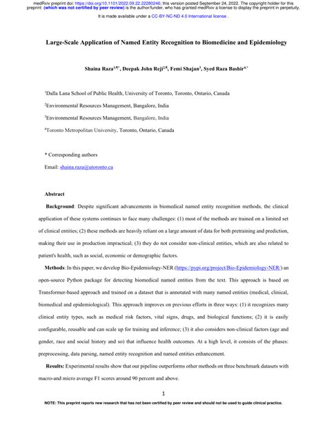 Named Entity Recognition Algorithm for Medical Application 的图像结果