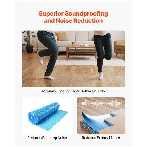 Mophorn Floor Underlayment 18.6 m²/Roll, 3-in-1 3 mm Thick Padding with ...