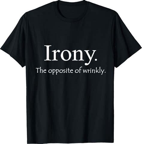 Kids Funny English Definition Tee "Irony the opposite of wrinkly" 4 ...