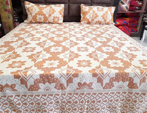 Bk Handloom King Size Cotton bedsheet with 2 Pillow Cover 230 x 250 cm ...