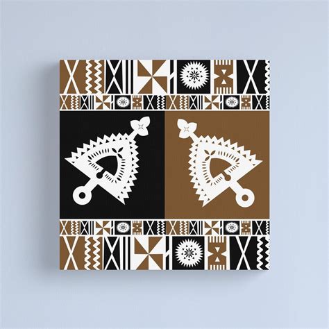 Masikuvui Fijian Pattern Design Canvas Print | Block printing fabric ...