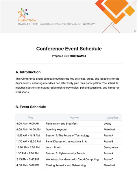 Conference Schedule Design Template 的图像结果