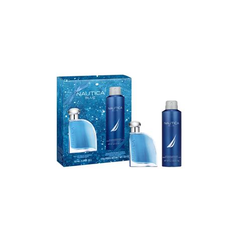 Gift Set Of Nautica Blue Eau de Toilette 50 ml + Deodorant Spray 170 gm ...