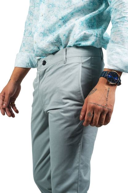 Blue Grey Color Cotton Trouser Pants for Men – Punekar Cotton