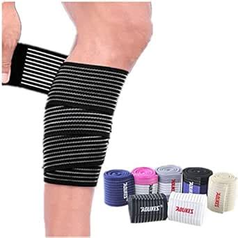 Buy Runworld (1 Pair) Elastic Calf Shin Compression Bandage Brace Thigh ...