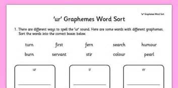ur Graphemes Word Sort