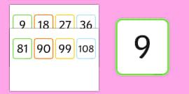 All Multiples of 7 Flash Cards