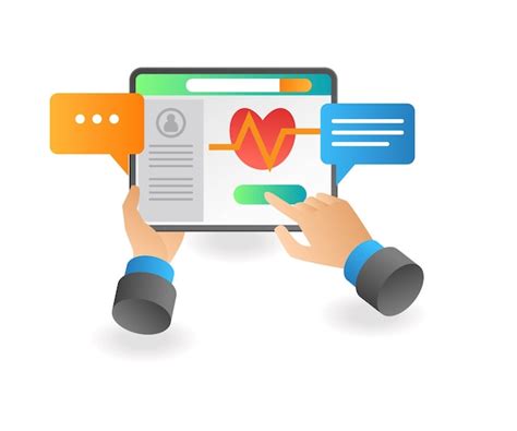 Inquire about health online with a smartphone | Premium Vector