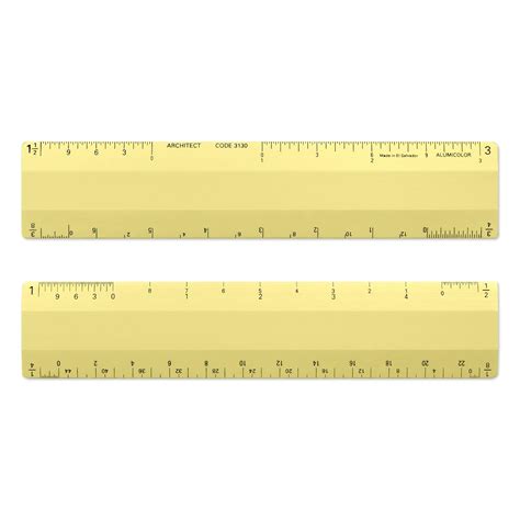 Alumicolor Architect 6 inch Ruler Scale w/ 4 Bevel Design for Drawing ...