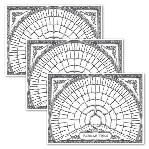 Buy 3 Pack - Family Tree Chart to Fill in- 6 Generation Genealogy ...