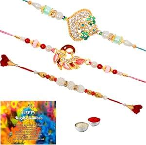 Buy FIFTH AND MOON Bhaiya Bhabhi Raki (Set of 3 Rakhi) KG-KH-KI at ...