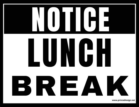 Lunch Break Sign Printable | Plan Your Year Easily!