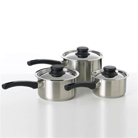 KH 3 Piece Saucepan Set Stainless Steel | YAMZAR Hospitality Supplies