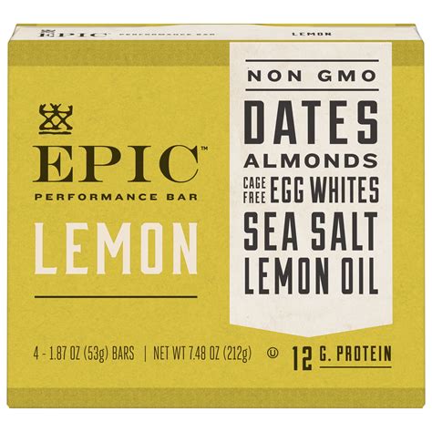 EPIC Performance Protein Bar Lemon, 7.48oz, 4CT - Walmart.com