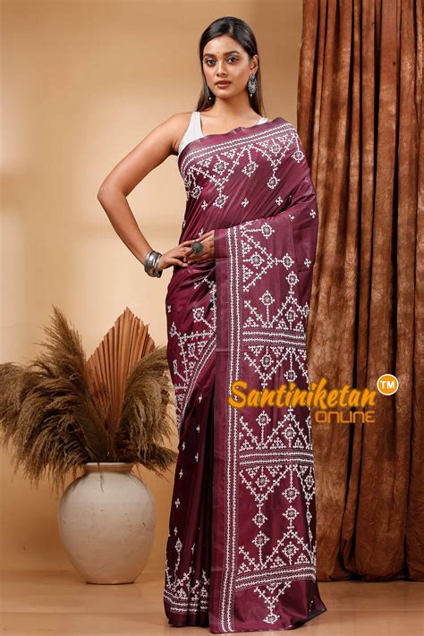 Butter Silk Gujrati Stitch Saree SN202419730 – Santiniketan Online