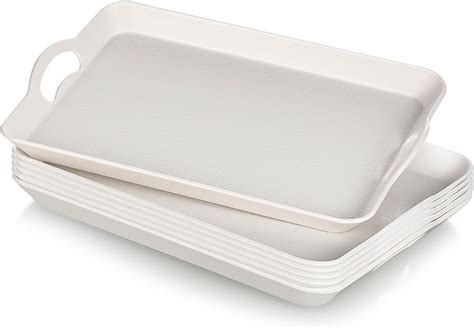 Amazon.com: 6 Pcs Serving Trays with Handles Trays for Eating 16 x 11 ...