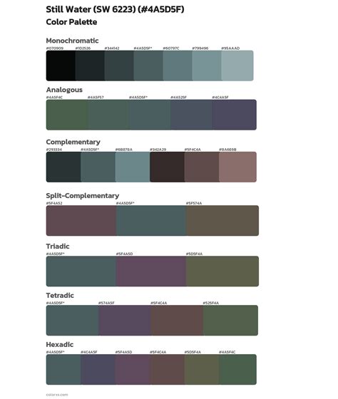 Sherwin Williams Still Water (SW 6223) Paint coordinating colors and ...