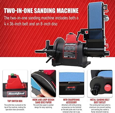 Buy BUCKTOOL Professional Bench Belt Sander for Metal 4 in. x 36 in ...