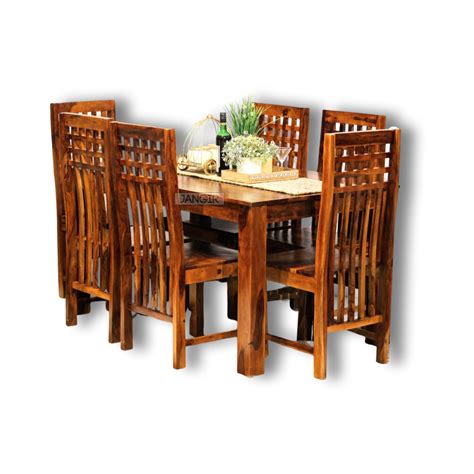Buy Solid Wood Dining Table Set: Six and four Seater Dining Table Set