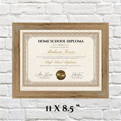 Printable Homeschool Diploma With Gold Seal, High School Graduation ...
