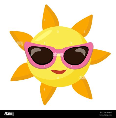 Cartoon Girl Sun With Sunglasses
