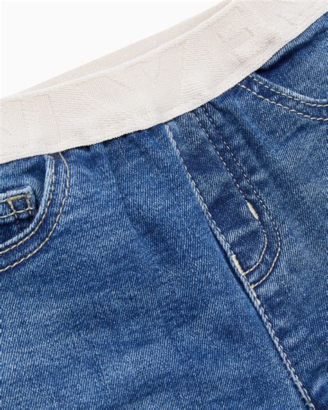 Denim jeans with elasticated logo waistband | Emporio Armani