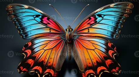 Close-Up of a Butterfly Eyes, Striking Orange Eye and Beautiful Blue ...