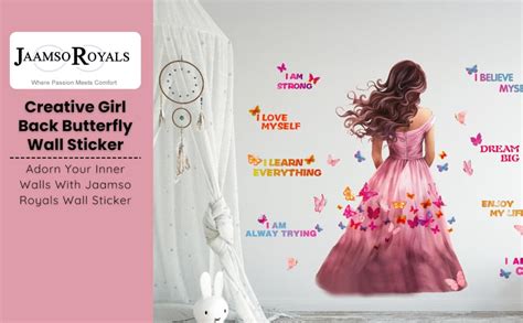 JAAMSO ROYALS Creative Girl Back Butterfly Sticker Living Room ...