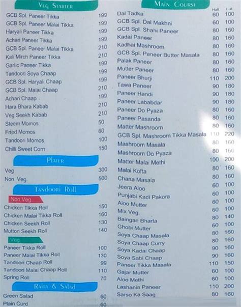 Menu at Green chilli Bite Restaurent, Gurugram