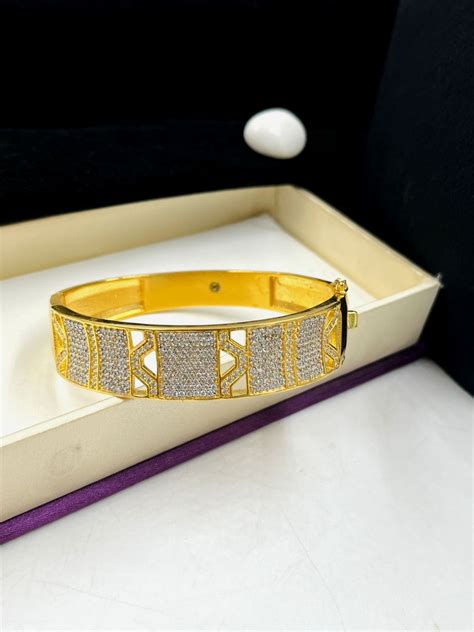 1 GRAM GOLD DIAMOND KADA FOR MEN DESIGN A-36 – Radhe Imitation
