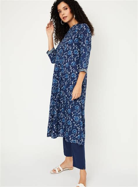 Buy Women Floral Print A-line Kurta Set Online at just Rs. 1299.0 ...